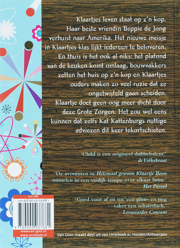 Achterkant van Niet kijken, hoor, Klaartje Boon!