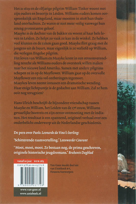 Achterkant van Nieuwe wereld van William Tinker