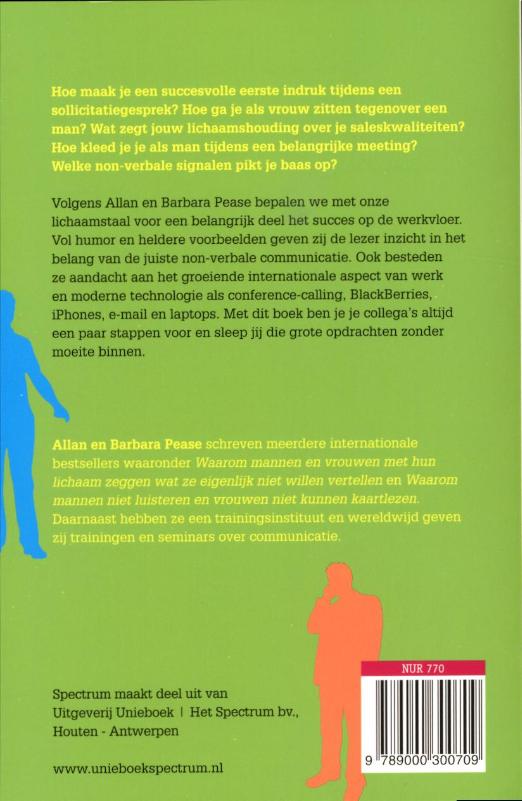 Achterkant van Lichaamstaal op het werk