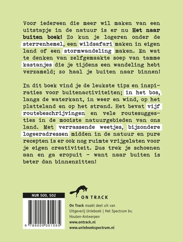 Achterkant van Het naar buiten boek