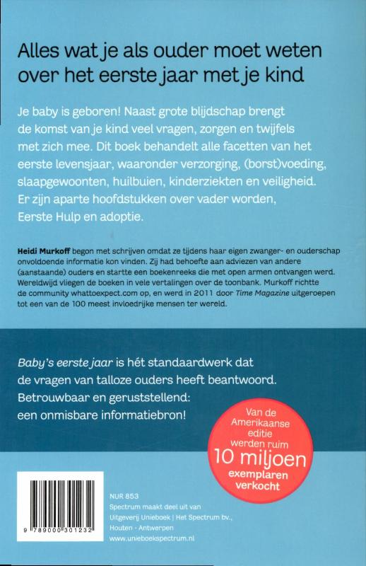 Achterkant van Baby's eerste jaar