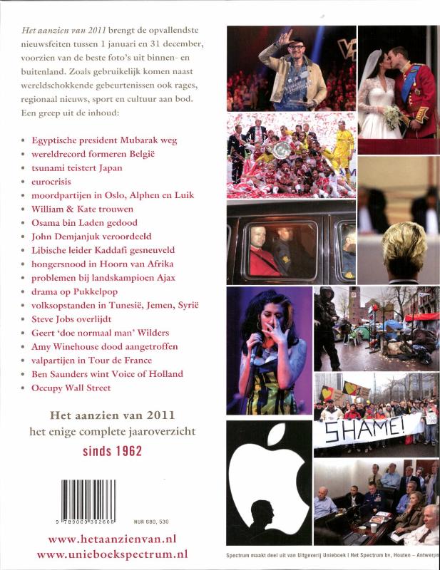 Achterkant van Het aanzien van 2011
