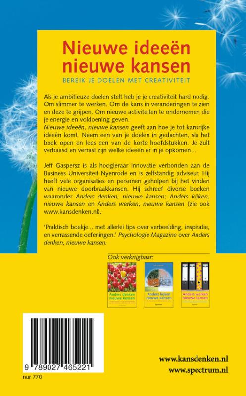 Achterkant van Nieuwe ideeen, nieuwe kansen