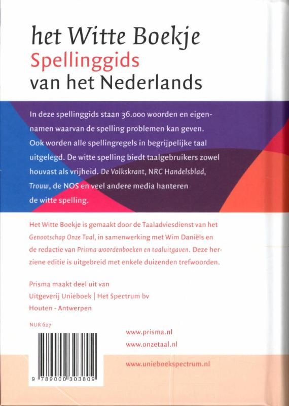 Achterkant van Het witte boekje