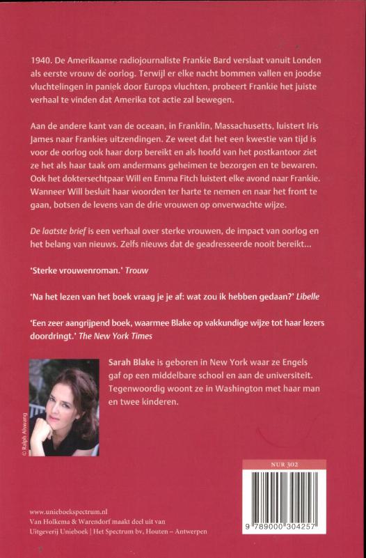 Achterkant van De laatste brief