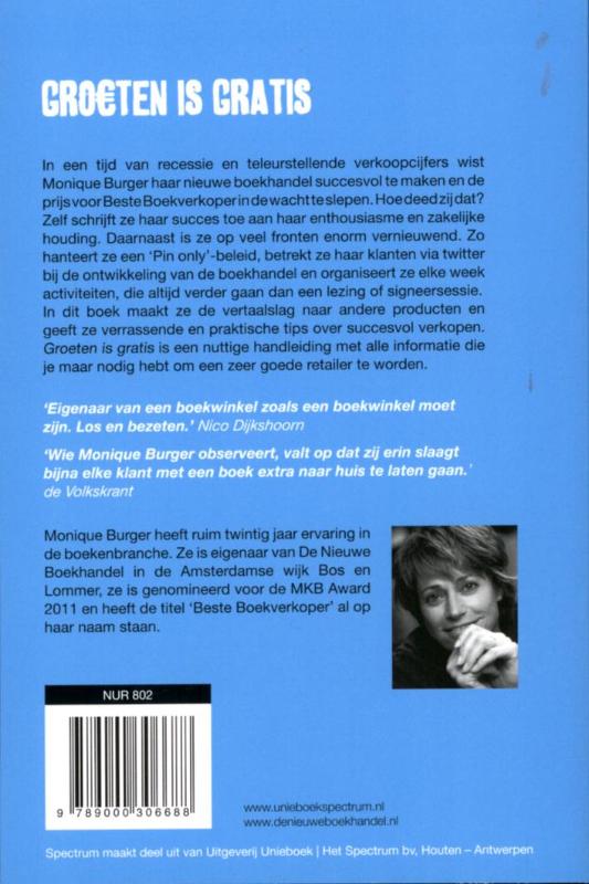Achterkant van Groeten is gratis
