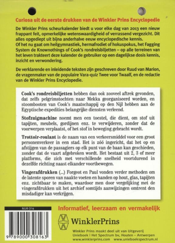 Achterkant van 2013