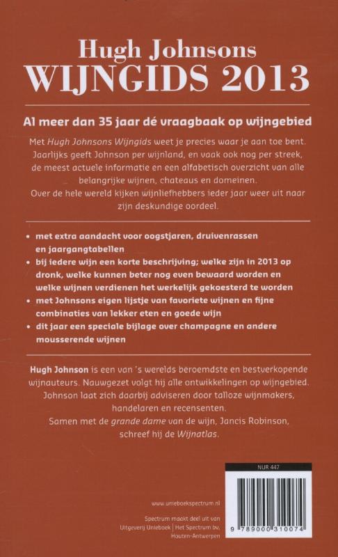 Achterkant van Wijngids 2013