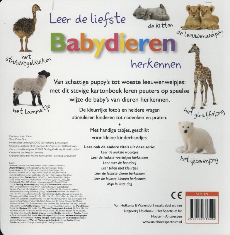 Achterkant van Leer de liefste babydieren herkennen