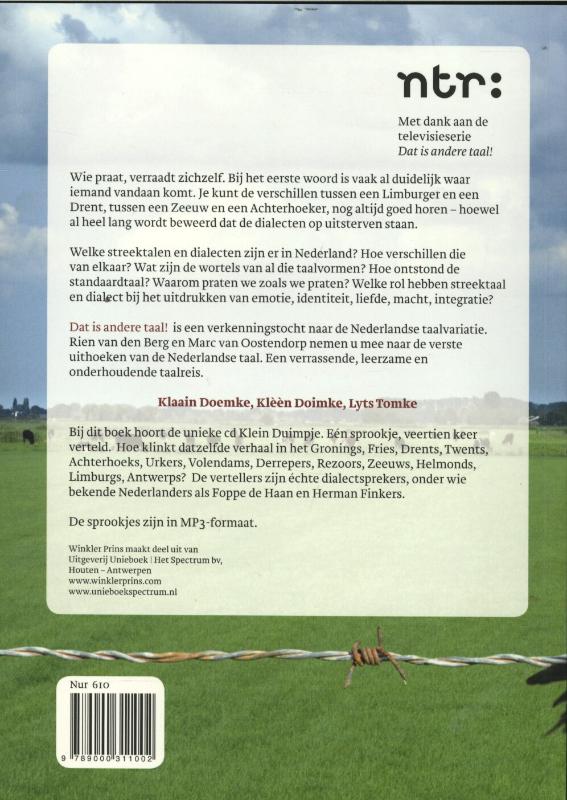 Achterkant van Dat is andere taal
