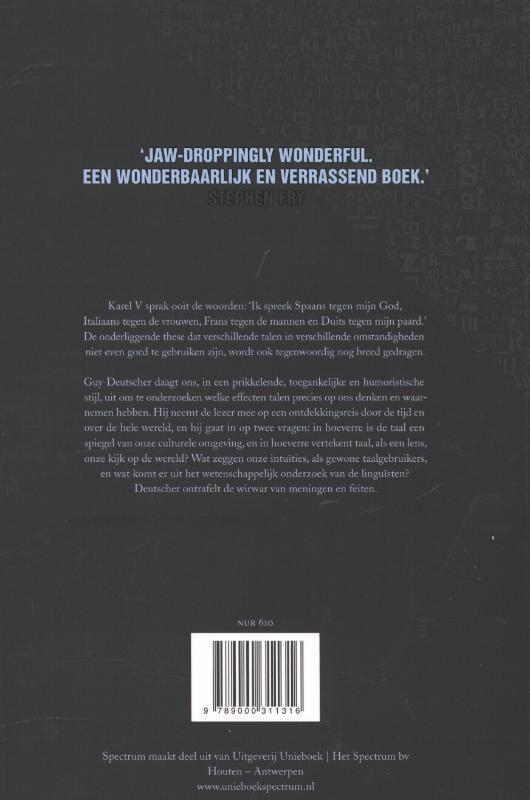 Achterkant van Door de bril van de taal