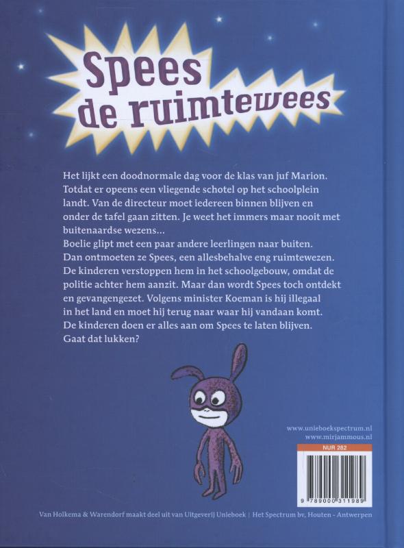 Achterkant van Spees de ruimtewees