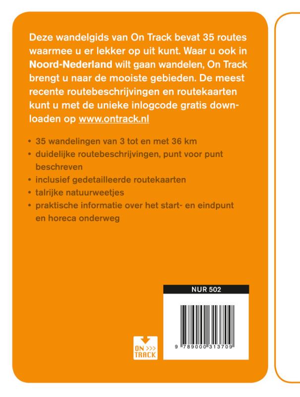 Achterkant van Noord Nederland wandelroutes