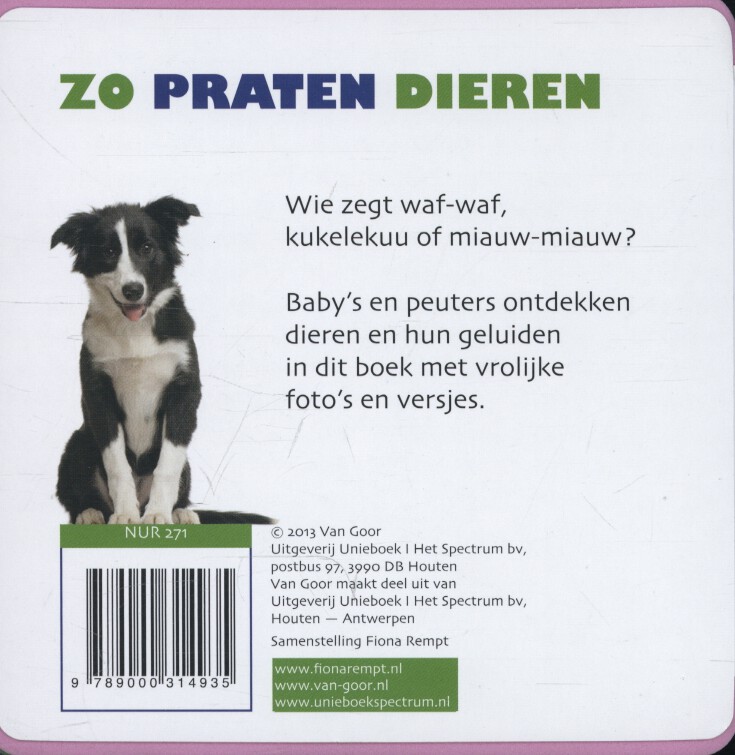 Achterkant van Zo praten dieren