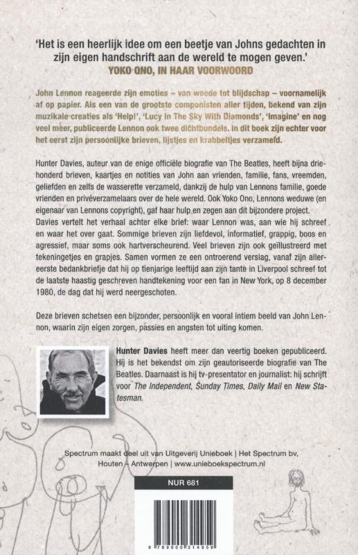 Achterkant van Lennons brieven