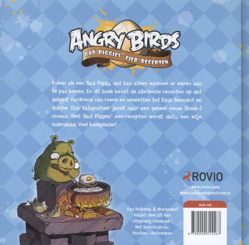 Achterkant van Angry Birds Bad piggies eierrecepten