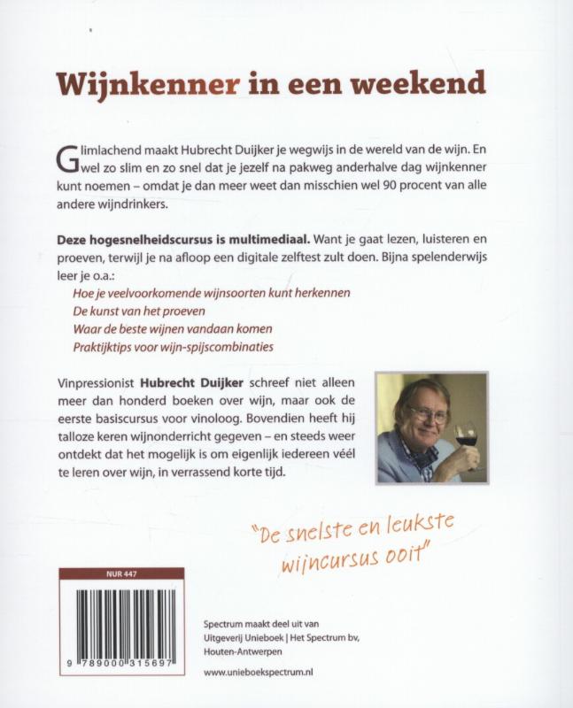 Achterkant van Wijnkenner in een weekend