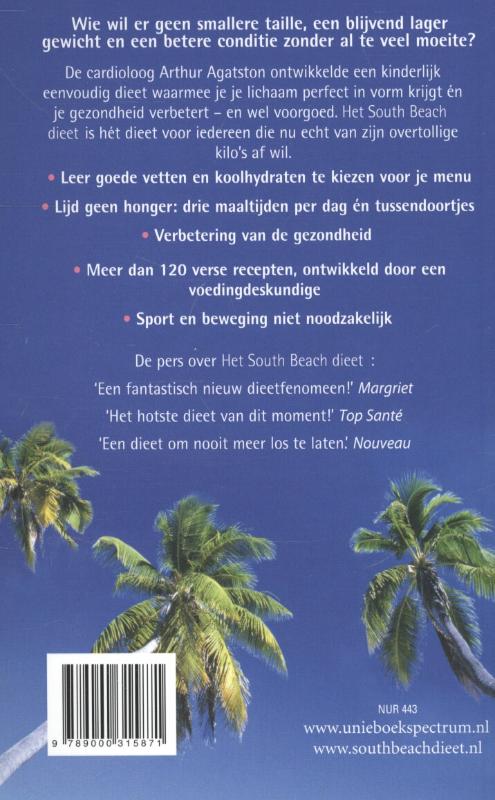 Achterkant van Het South Beach dieet