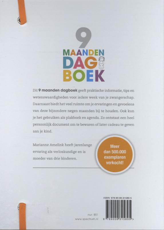 Achterkant van 9 maanden dagboek
