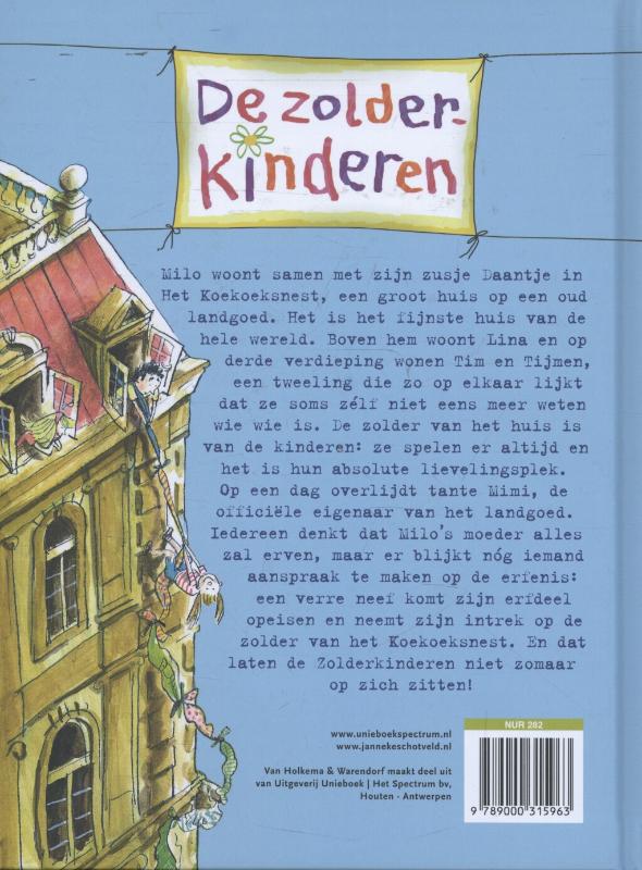 Achterkant van De zolderkinderen
