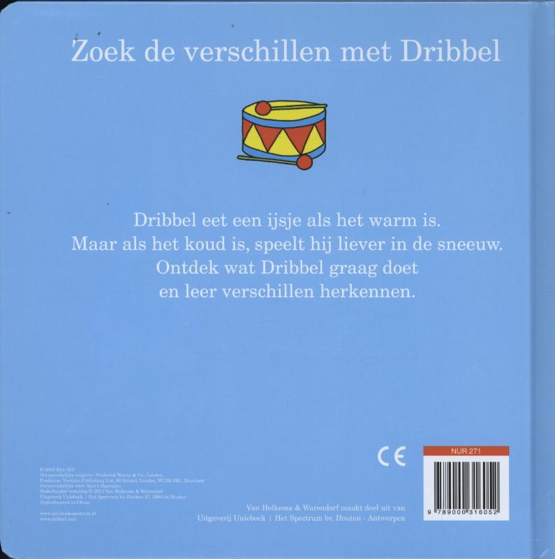 Achterkant van Zoek de verschillen met Dribbel
