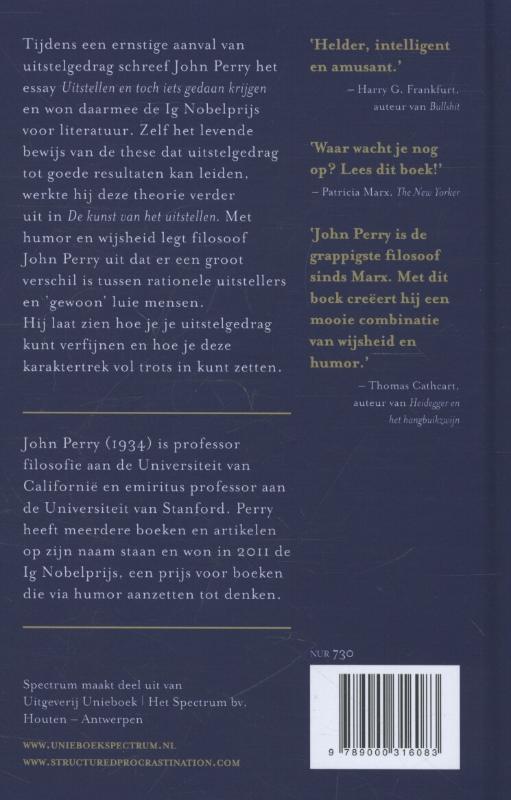 Achterkant van De kunst van het uitstellen