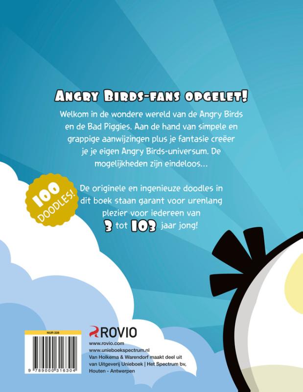 Achterkant van Angry Birds Het grote witte doodleboek