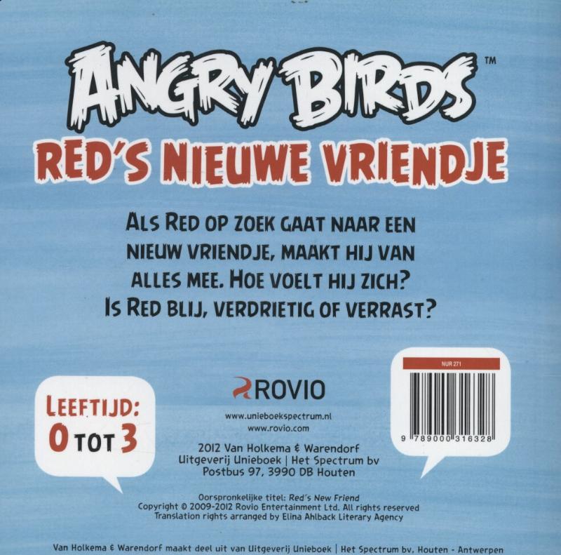 Achterkant van Angry Birds Red's nieuwe vrienden