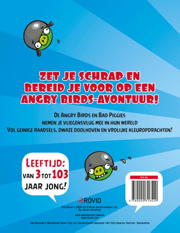 Achterkant van Angry Birds Activityboek