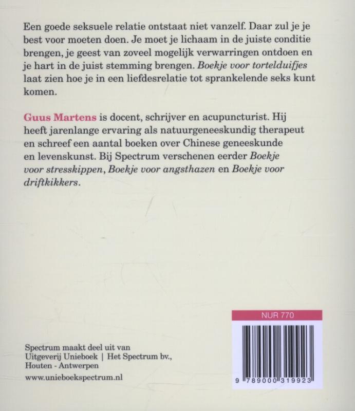 Achterkant van Boekje voor tortelduifjes