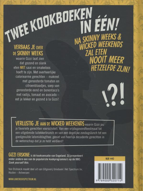 Achterkant van Skinny weeks and wicked weekends