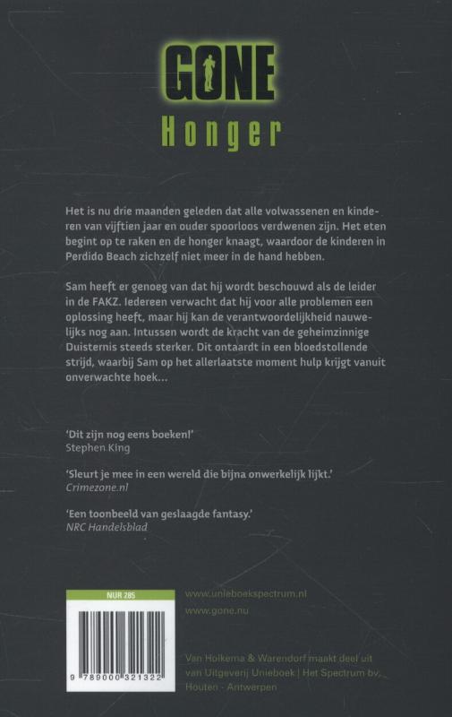 Achterkant van Honger