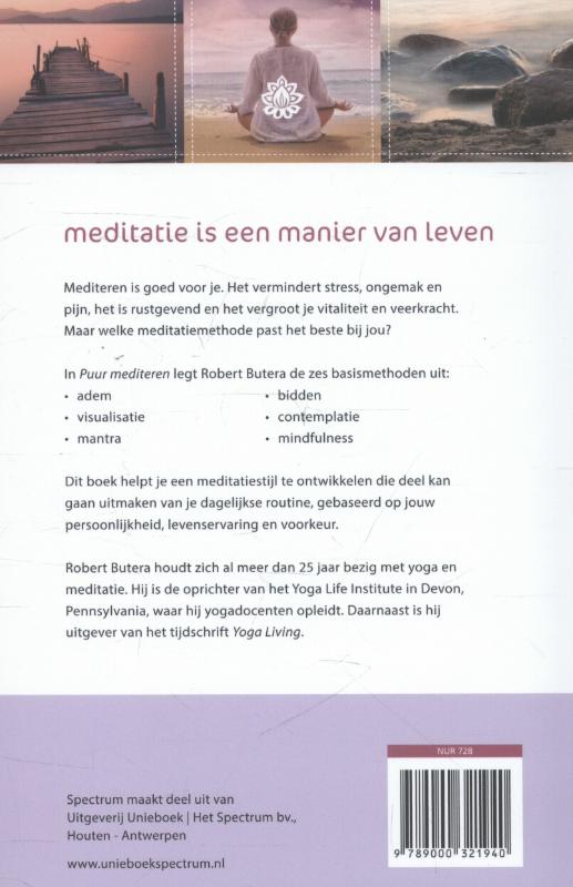 Achterkant van Puur mediteren