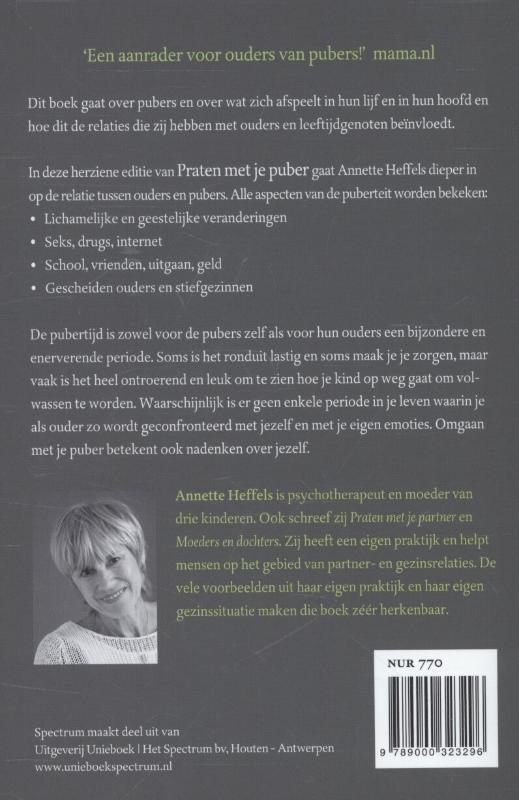 Achterkant van Praten met je puber