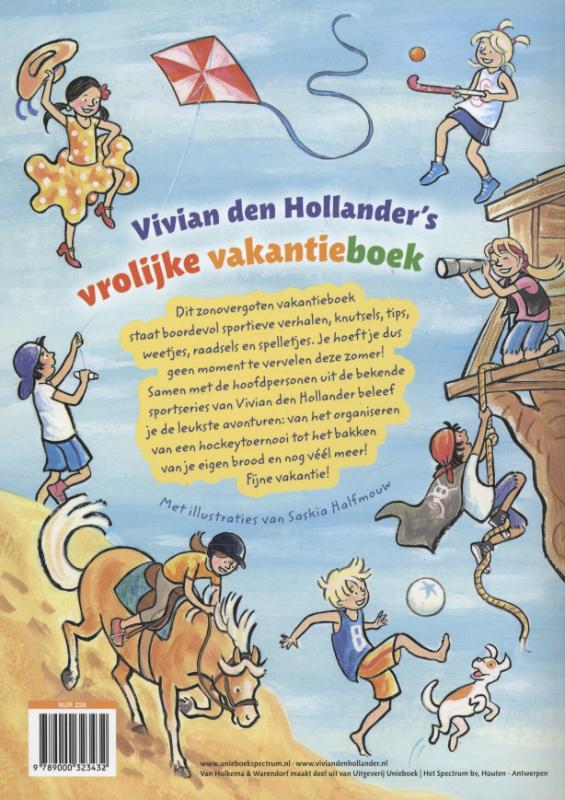 Achterkant van Vivian den Hollander's vrolijke vakantieboek
