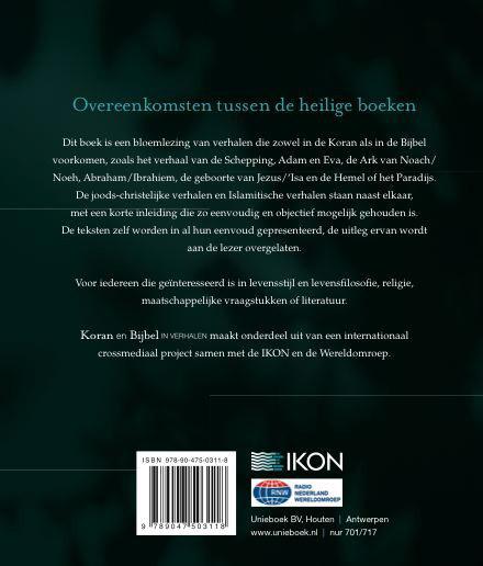 Achterkant van Koran en Bijbel in verhalen