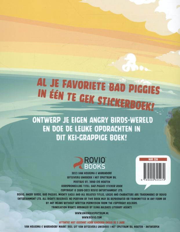 Achterkant van Bad Piggies stickerboek