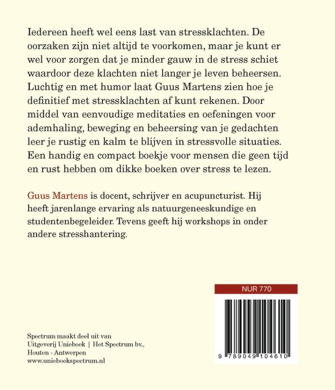 Achterkant van Boekje voor stresskippen