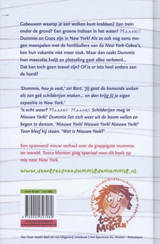 Achterkant van Dummie de mummie en de dans van de cobra