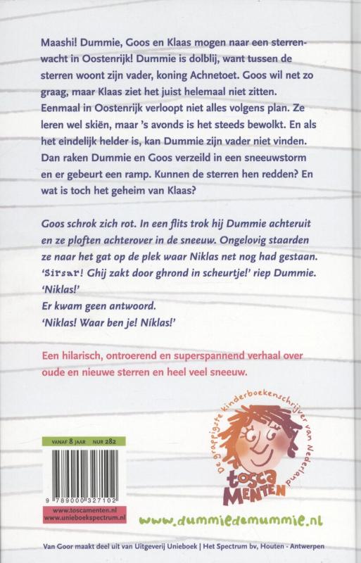 Achterkant van Dummie de mummie en de ster Thoeban