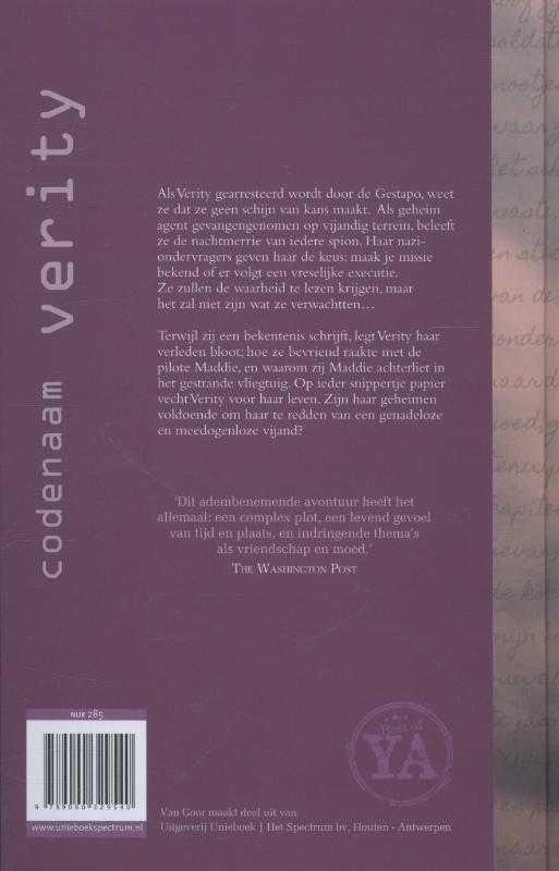 Achterkant van Codenaam Verity