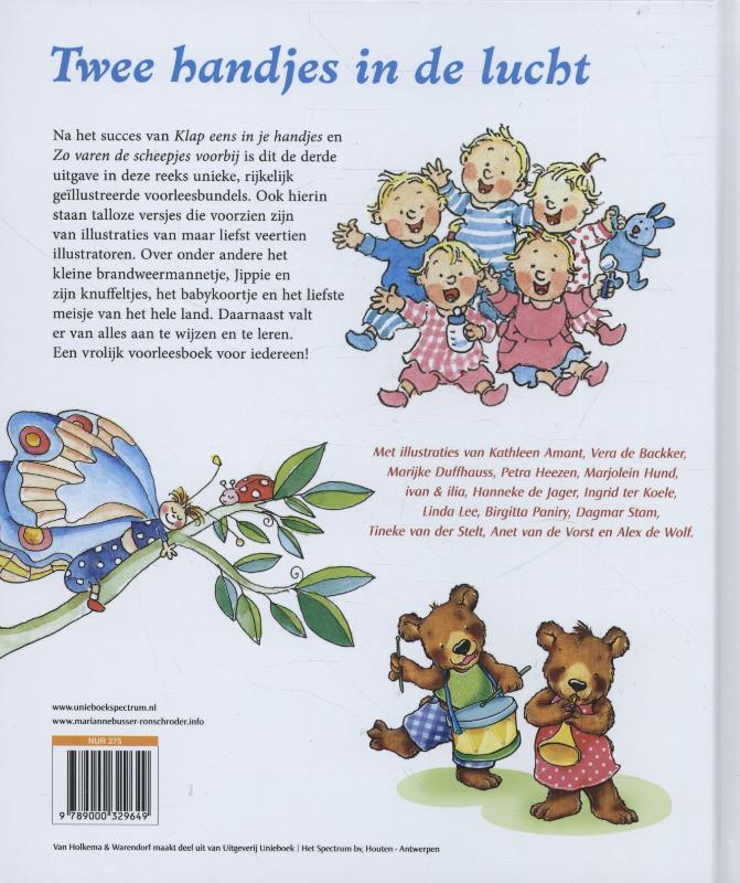 Achterkant van Twee handjes in de lucht