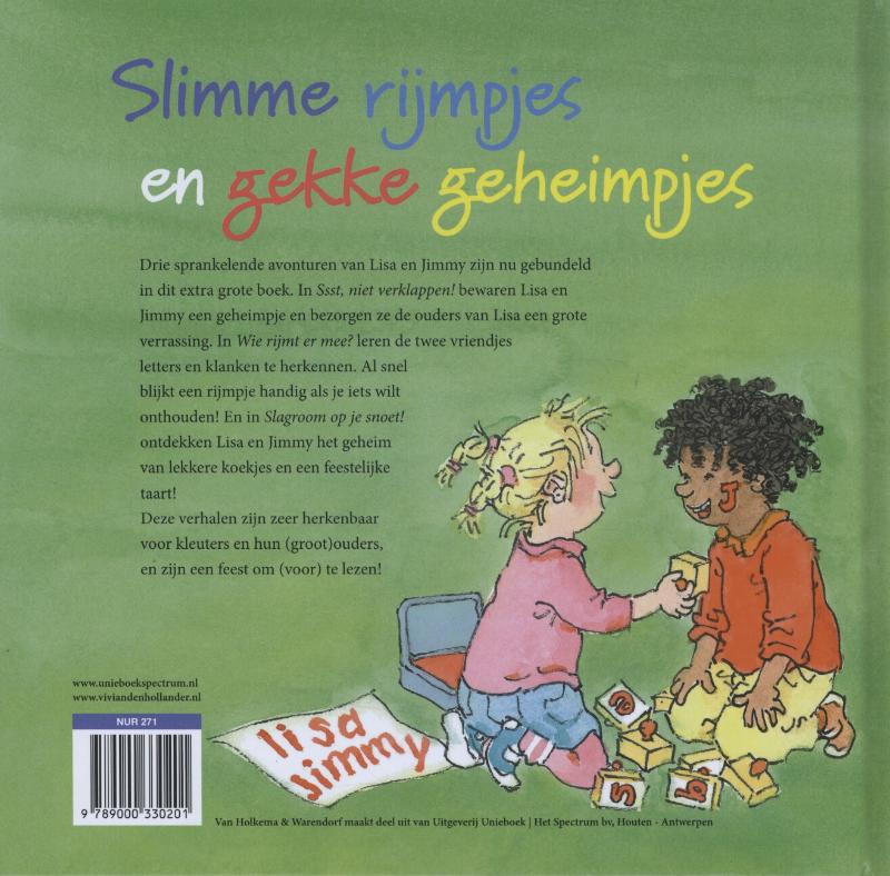 Achterkant van Slimme rijmpjes en gekke geheimpjes