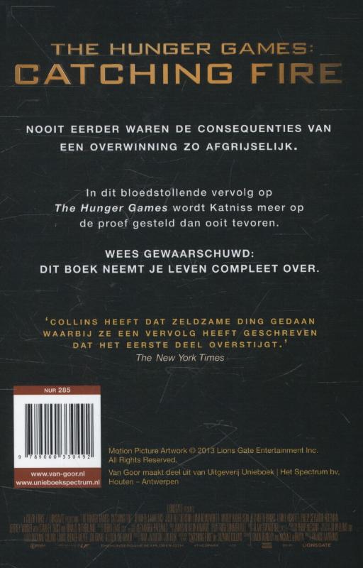 Achterkant van Catching fire