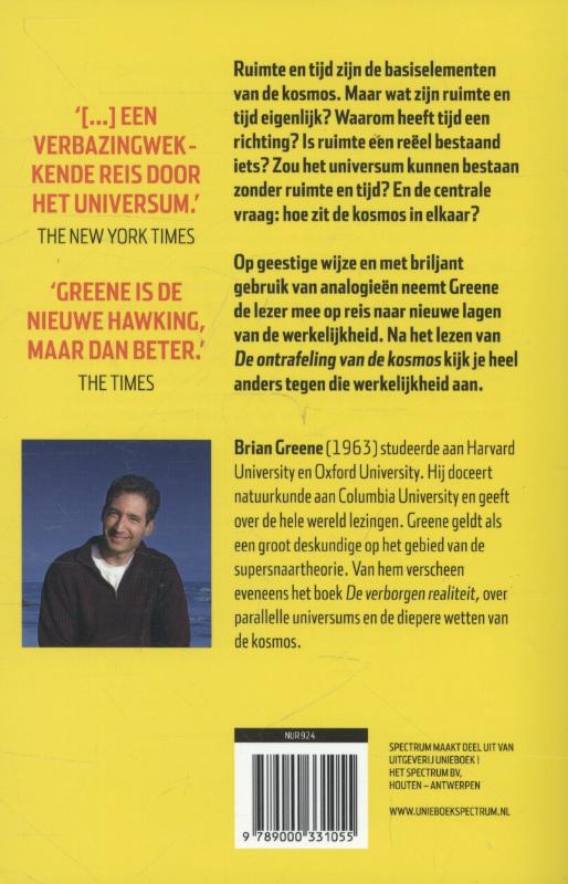 Achterkant van De ontrafeling van de kosmos