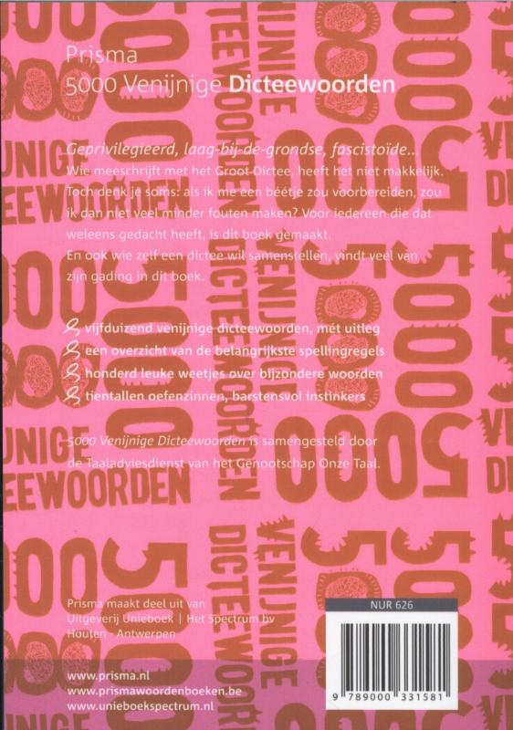 Achterkant van 5000 venijnige dicteewoorden