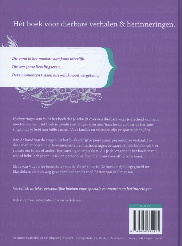 Achterkant van Herinneringen aan jou