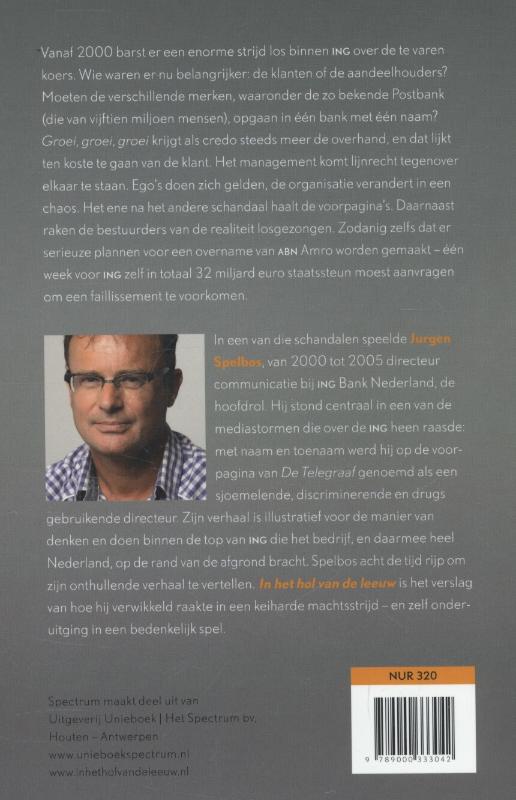 Achterkant van In het hol van de leeuw