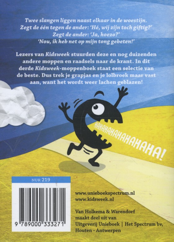 Achterkant van Kidsweek moppenboek