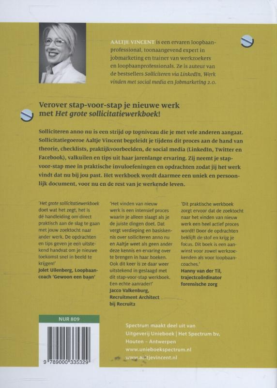 Achterkant van Het grote sollicitatiewerkboek